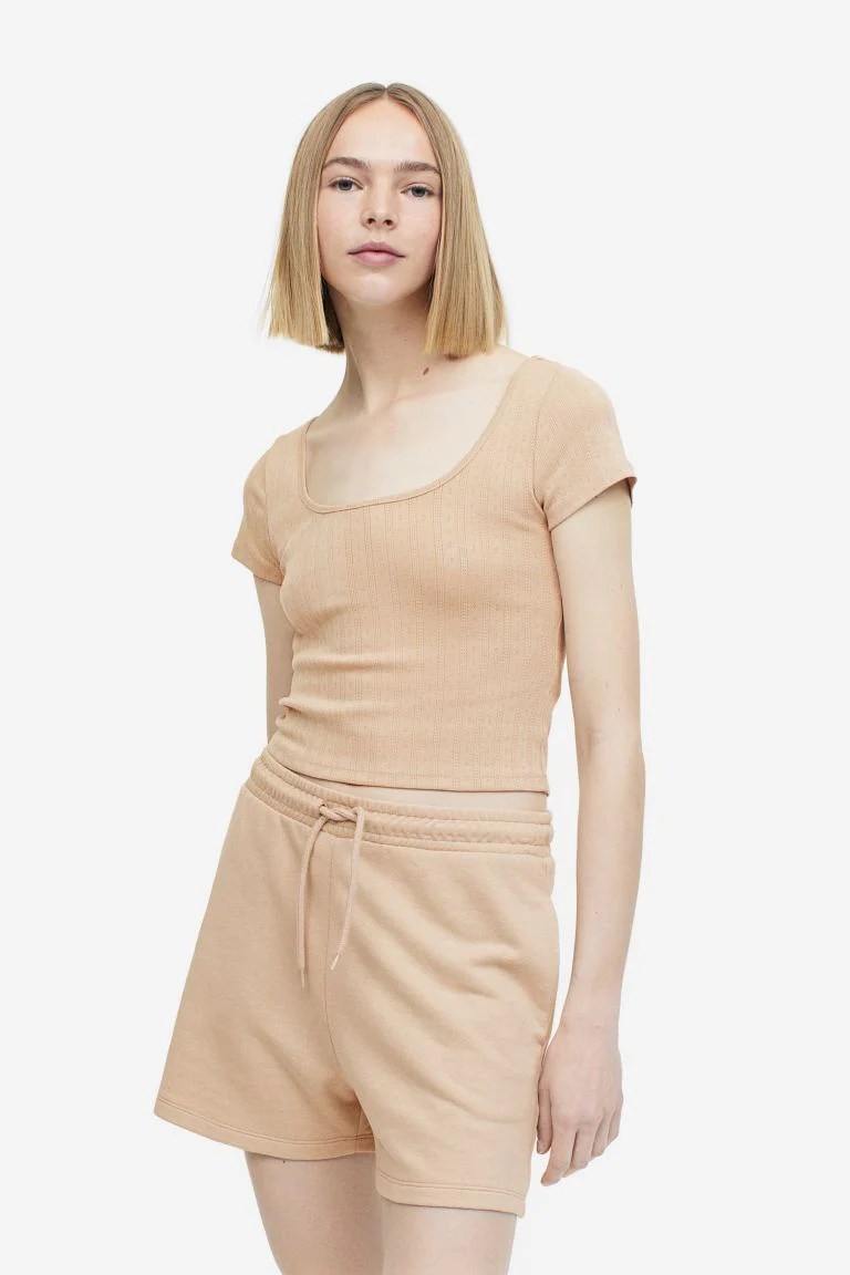 Pointelle Jersey Top